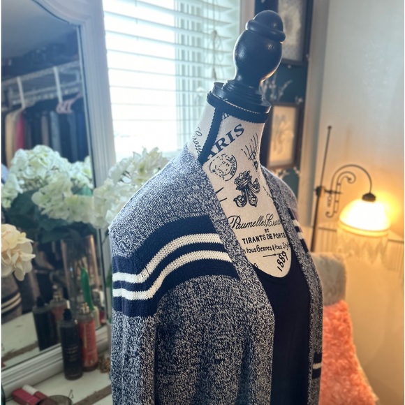 BEAUTIFUL, aerie , long blue and white cardigan, size S - Picture 4 of 13